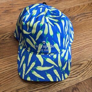 Kate Spade Baseball Cap Blue Multi Peppers Twill NWT